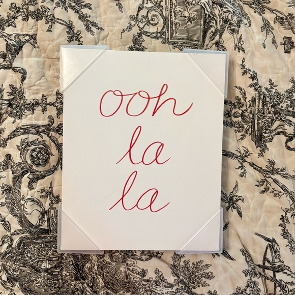 Set of 2 Canvas Wall Art Prints featuring French Expressions in Script - Picture 2 of 6